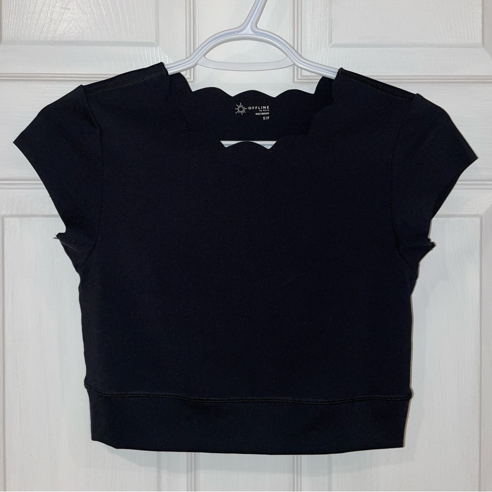 Aerie Scallop Neck Crop Top